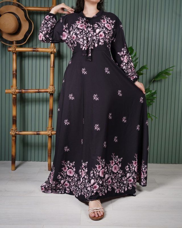 پیراهن کلوش صورتی جنس کرپ بوگاتی ترک سایز ۳۸ تا ۴۸