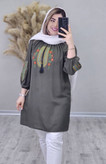 شومیز گلدوزی جنس شانتون فری سایز ۳۶ تا ۴۸