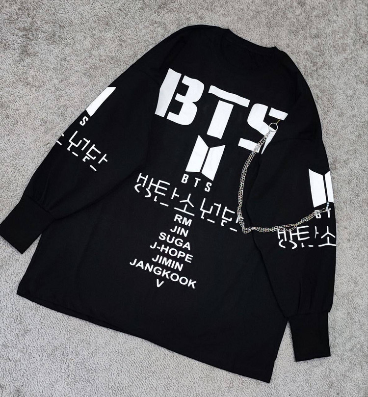 بلوز فینگردار BTS نخ پنبه فری سایز تا ۵۲