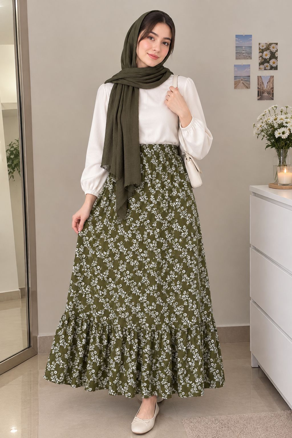 دامن الیزه گلدار فری سایز تا ۴۸