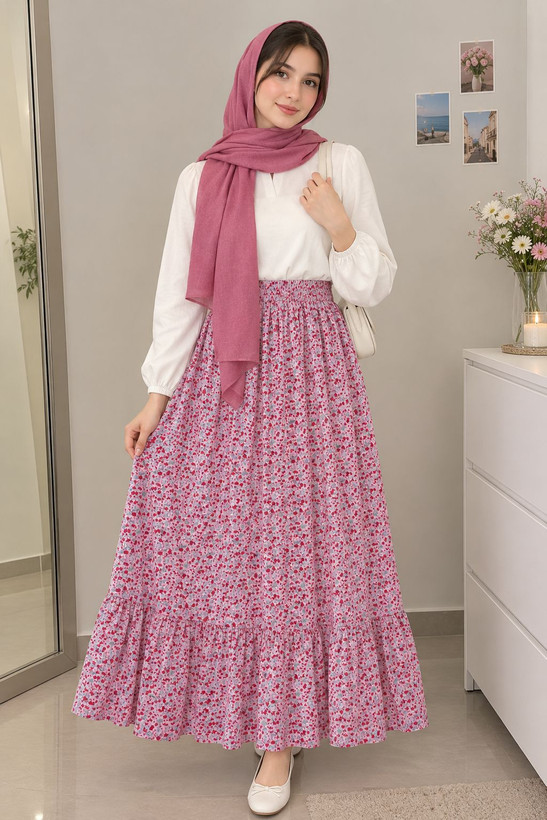 دامن الیزه گلدار فری سایز تا ۴۸