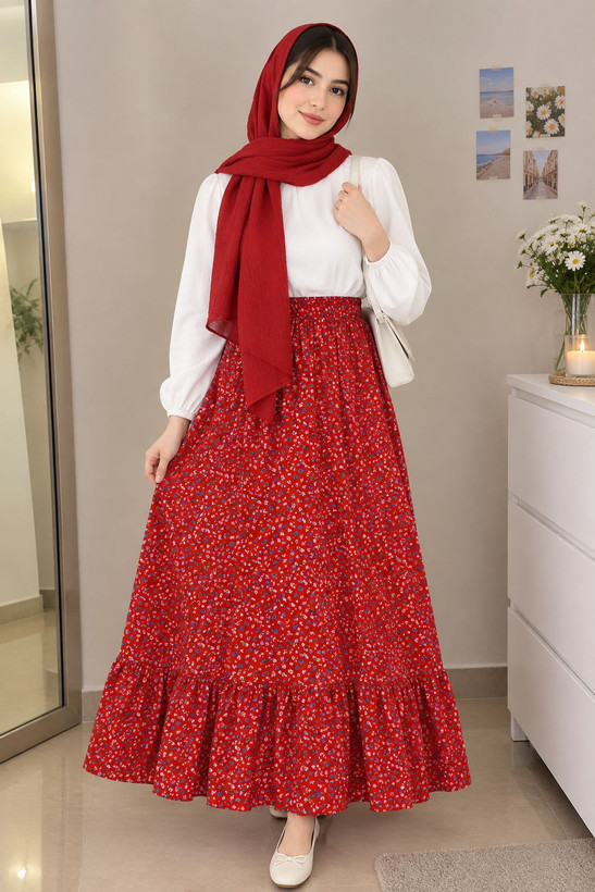 دامن الیزه گلدار فری سایز تا ۴۸